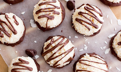Trufas de coco y chocolate sin lactosa, sin gluten, veganas y paleo