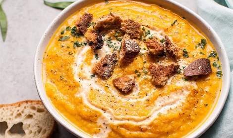 Crema de calabaza y coliflor con jengibre
