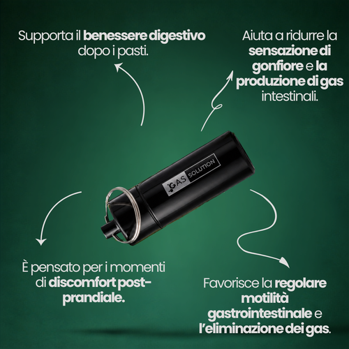 Gas Solution – Digestione e gas intestinali · Portapillole con 10 compresse