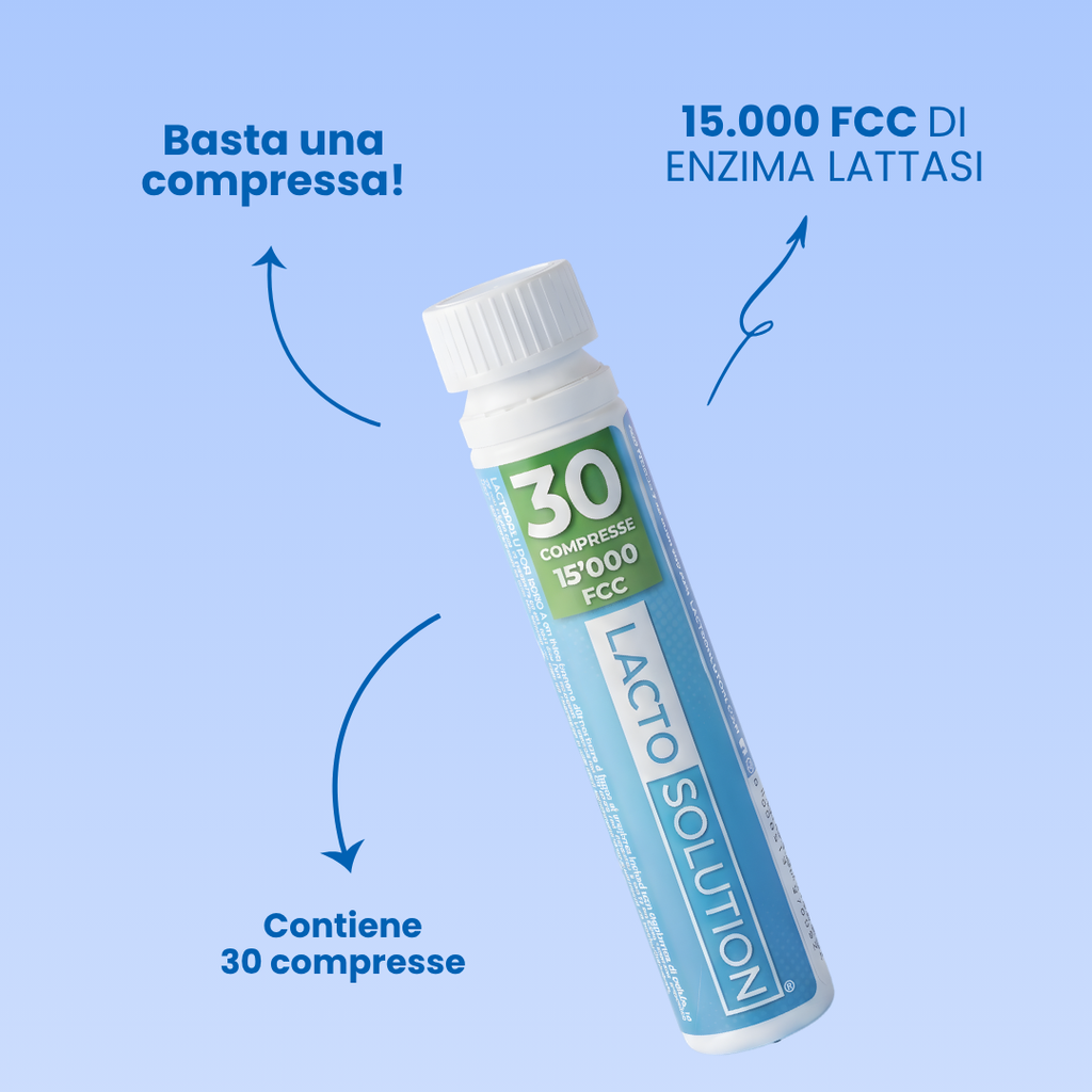 Lactosolution 15000 – Lattasi per intolleranti al lattosio · Refill 30 compresse