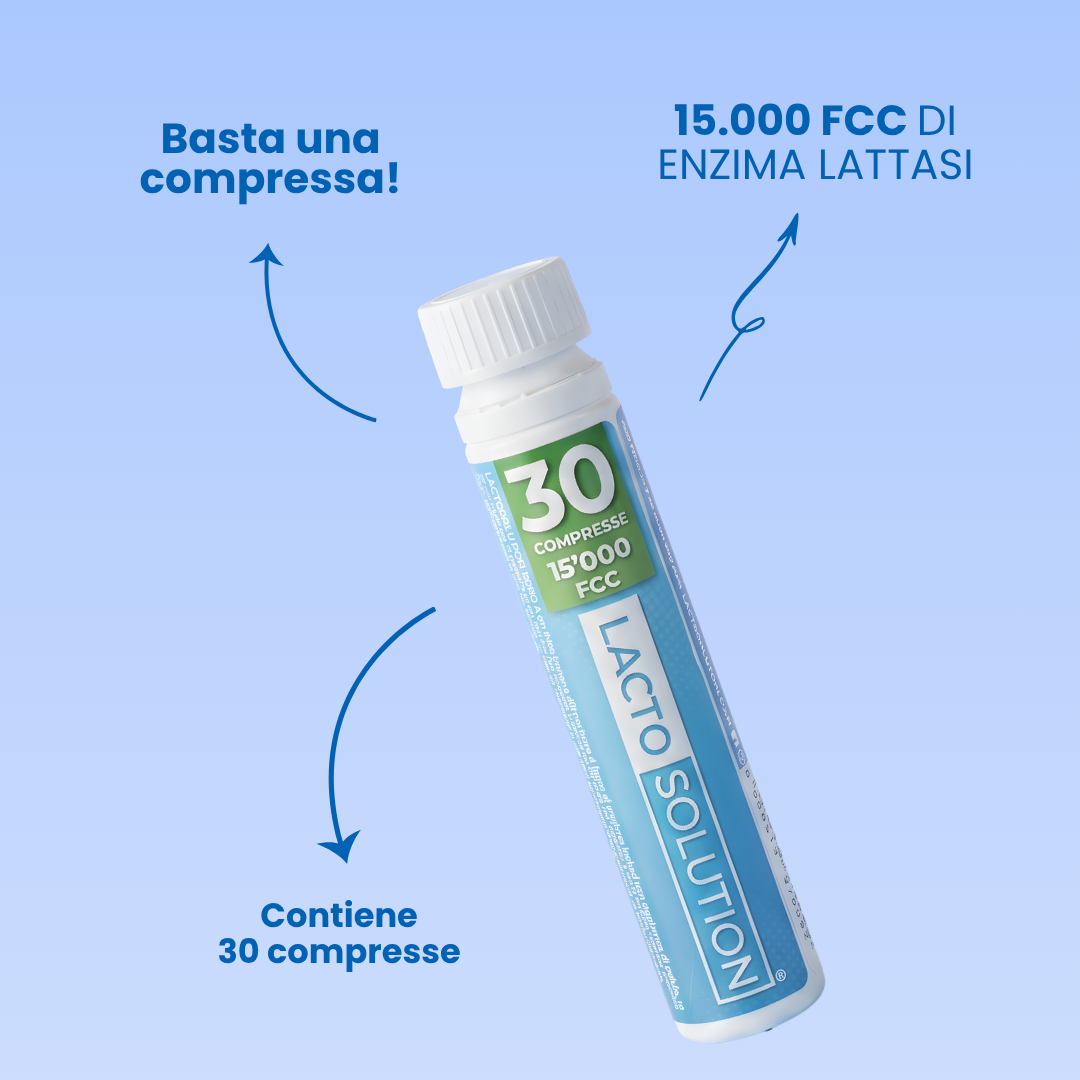 Lactosolution 15000 – Lattasi per intolleranti al lattosio · Refill 30 compresse