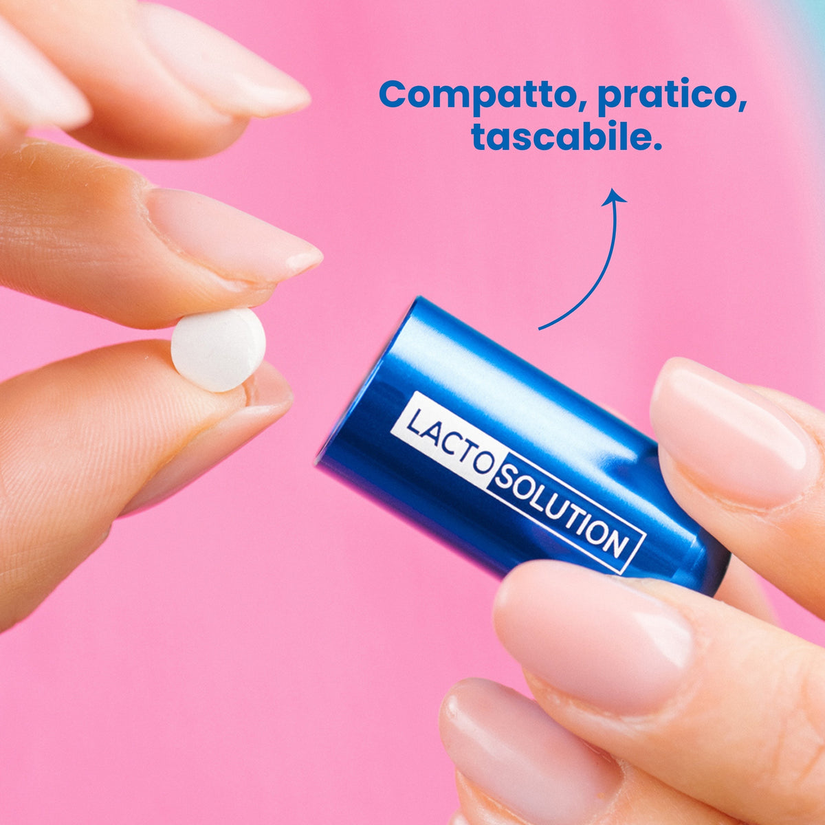 Lactosolution 15000 – Lattasi per intolleranti al lattosio · Portapillole con 15 compresse