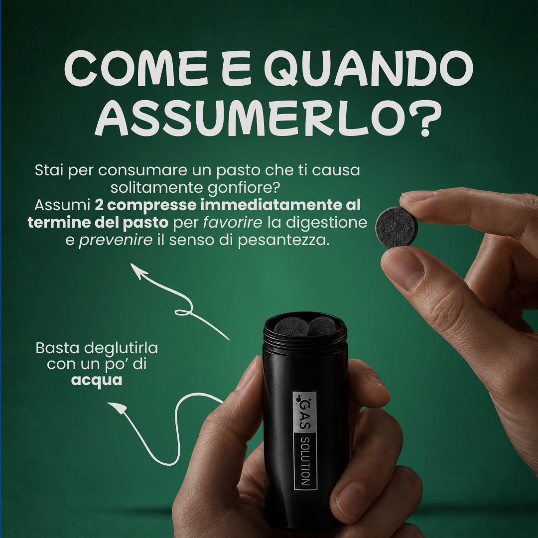 Gas Solution – Digestion et gaz intestinaux · Pilulier avec 10 comprimés