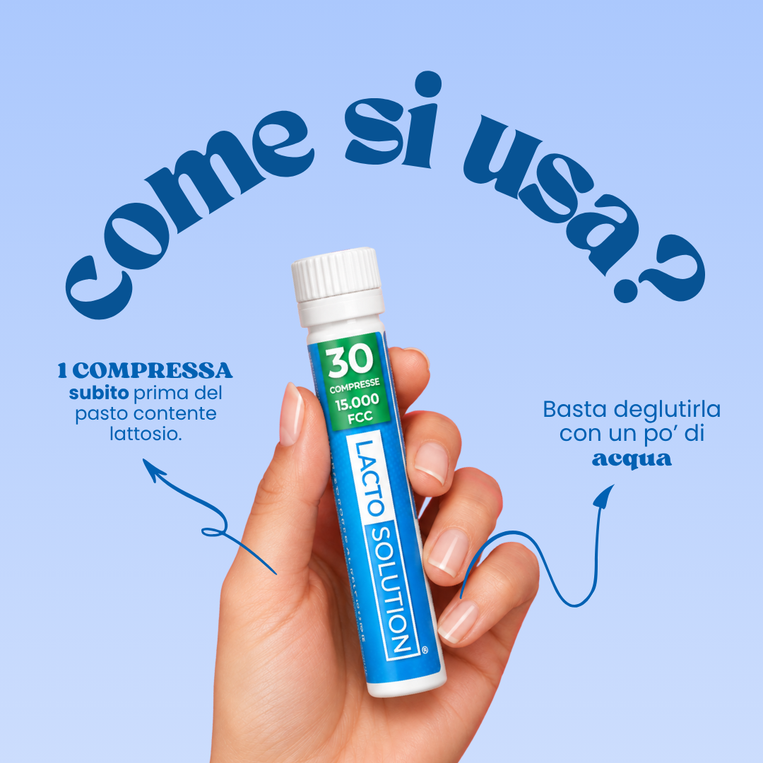 Lactosolution 15000 – Lattasi per intolleranti al lattosio · Refill 30 compresse