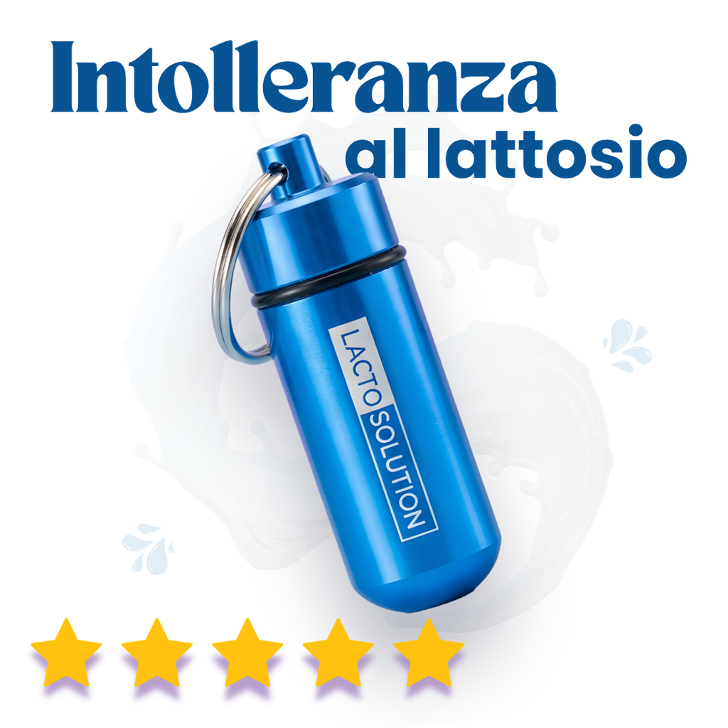 Lactosolution 15000 – Lattasi per intolleranti al lattosio · Portapillole con 15 compresse